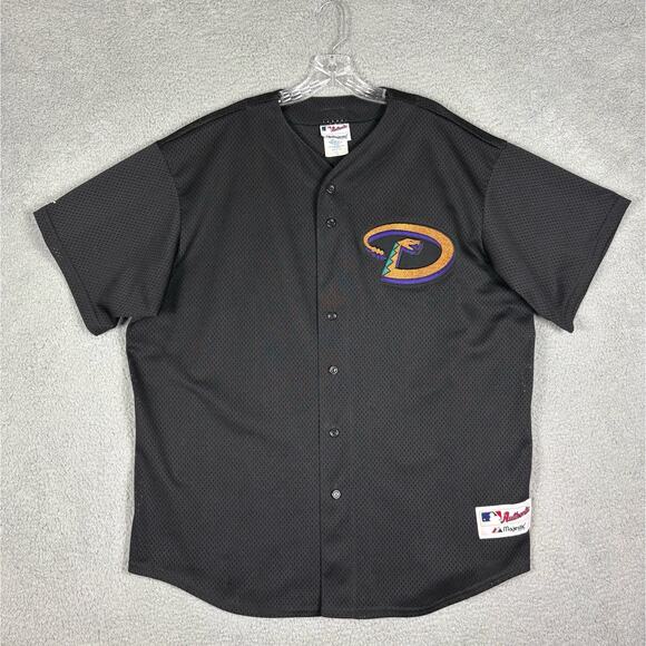 Vtg Majestic Arizona Diamondbacks Jersey Men’s 2XL Black Mesh MLB 90s USA - Picture 1 of 11
